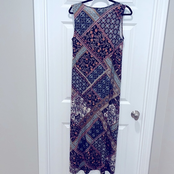 J. Jill Comfy Stretch black Patchwork Maxi Tank Dress Mykonos Mixed media - Picture 10 of 11